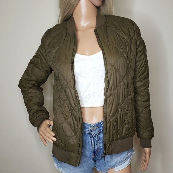 Forever 21 Army Green Lightweight Puffed Jacket - Picture 2 of 6